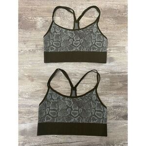 Bombshell Sportswear Sports Bra Racerback Brown Size XS Lot of 2